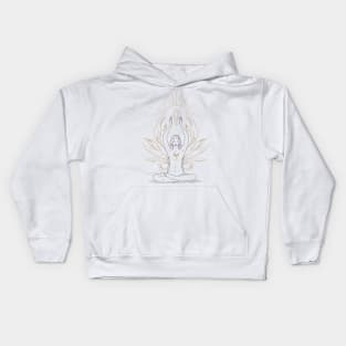 Meditation with lotus and light Kids Hoodie